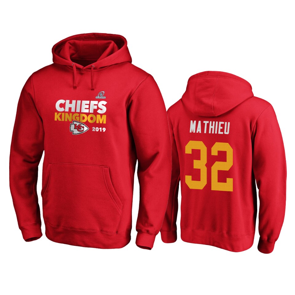 men's chiefs tyrann mathieu red 2019 nfl playoffs bound hometown checkdown pullover hoodie