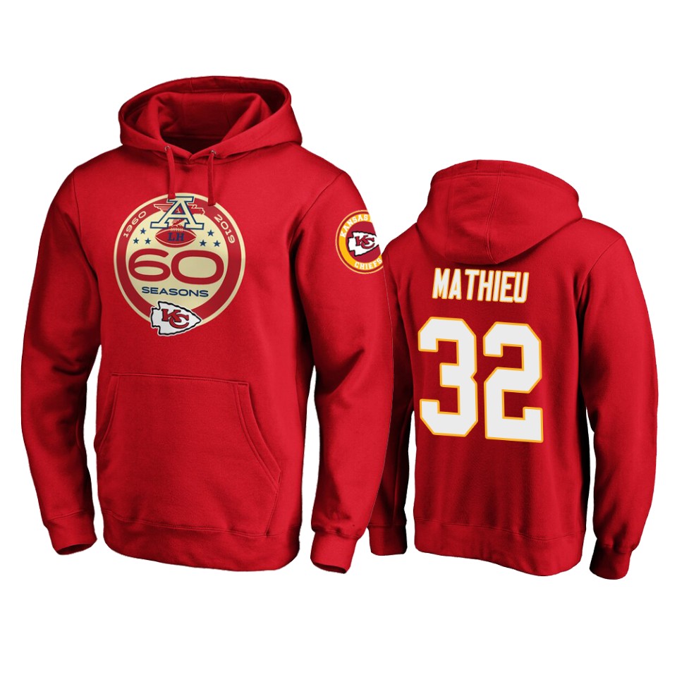 men's chiefs tyrann mathieu red 60th anniversary hoodie
