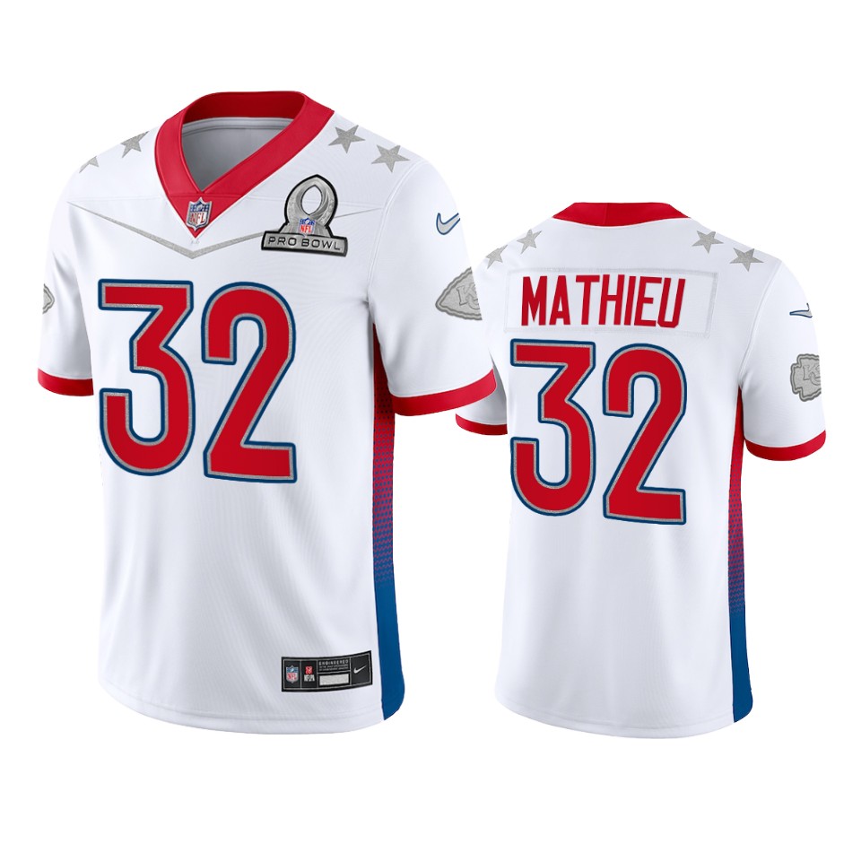 men's chiefs tyrann mathieu white game 2022 afc pro bowl jersey