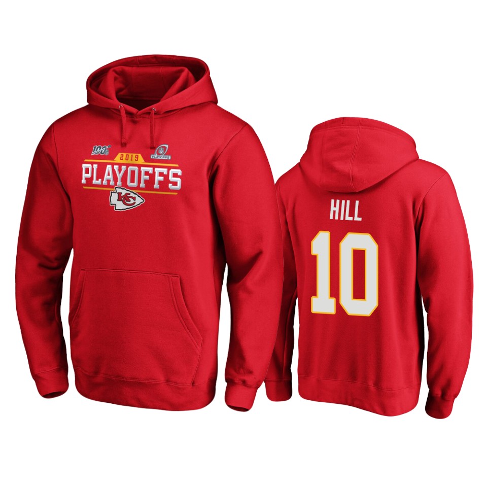 men's chiefs tyreek hill red 2019 nfl playoffs bound chip shot pullover hoodie