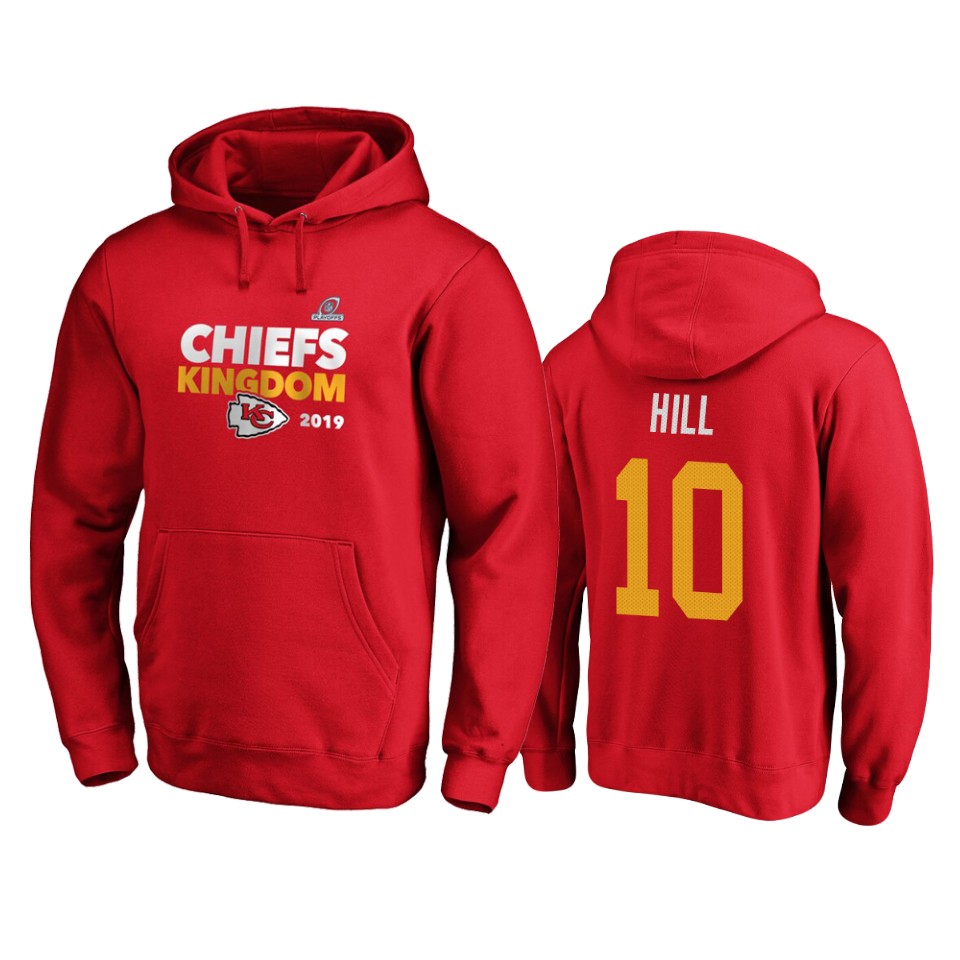men's chiefs tyreek hill red 2019 nfl playoffs bound hometown checkdown pullover hoodie