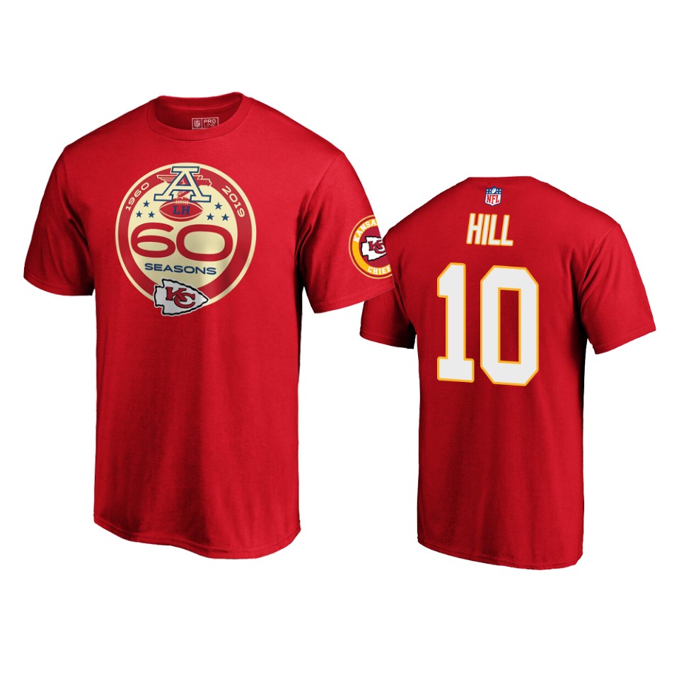 men's chiefs tyreek hill red 60th anniversary t shirt