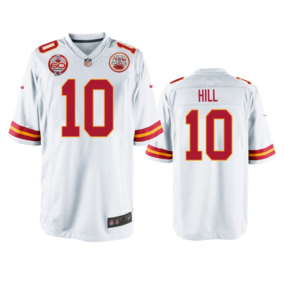 men's chiefs tyreek hill white 60th anniversary game jersey