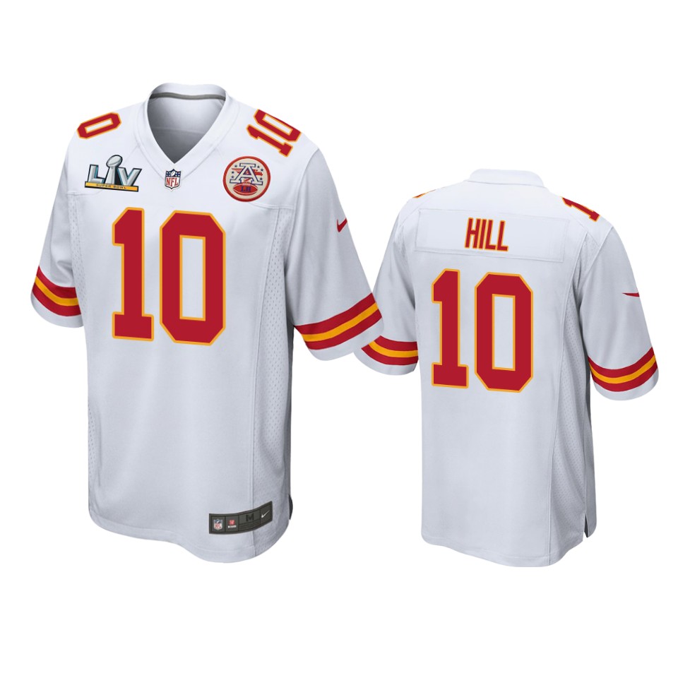 men's chiefs tyreek hill white super bowl lv game jersey