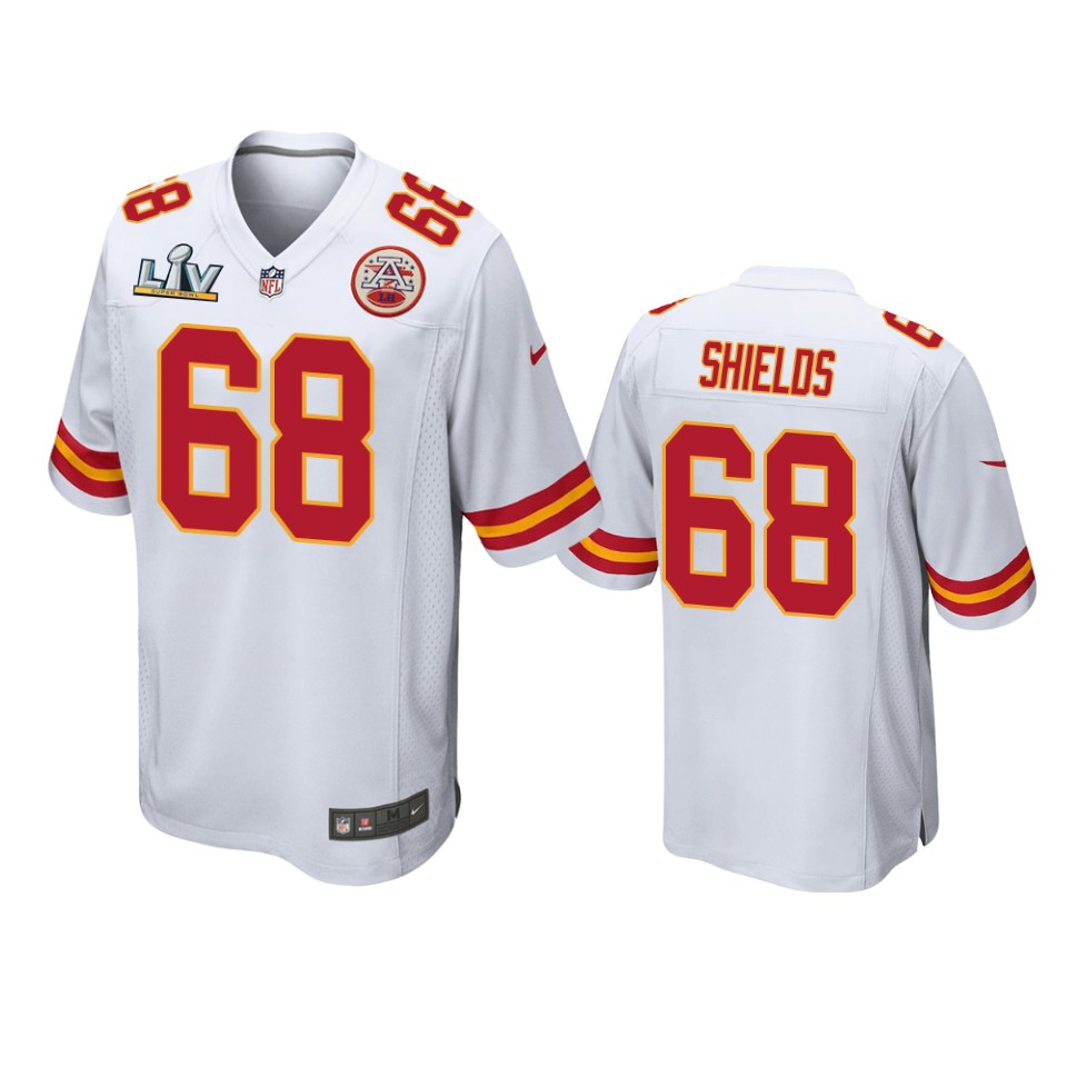 men's chiefs will shields white super bowl lv game jersey