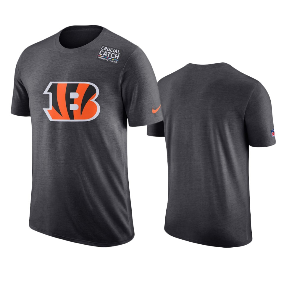 men's cincinnati bengals anthracite crucial catch performance t shirt