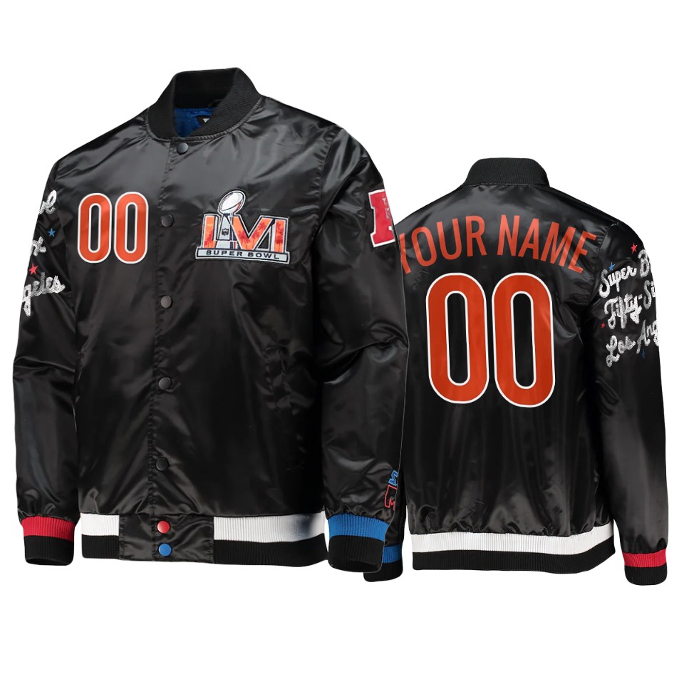 men's cincinnati bengals custom black satin varsity jacket