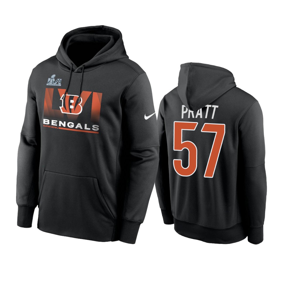 men's cincinnati bengals germaine pratt black super bowl lvi no limits hoodie