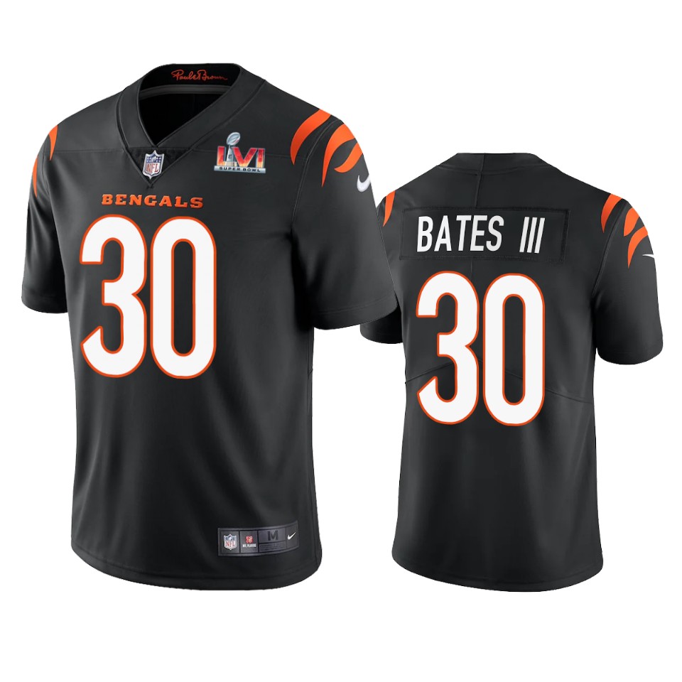 men's cincinnati bengals jessie bates iii black super bowl lvi limited jersey