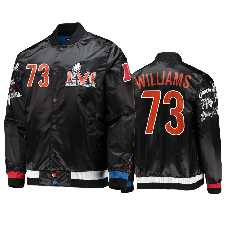 men's cincinnati bengals jonah williams black satin varsity jacket