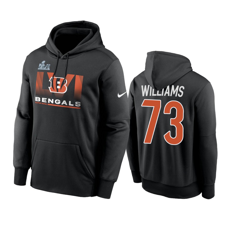 men's cincinnati bengals jonah williams black super bowl lvi no limits hoodie