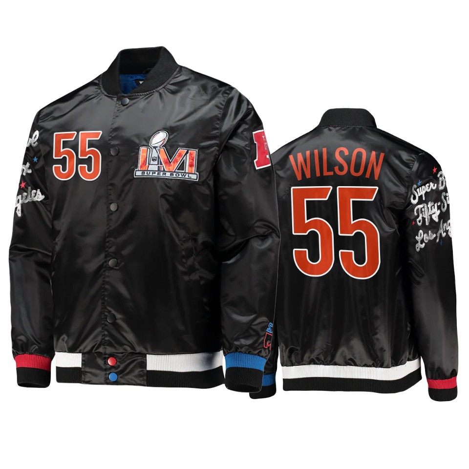 men's cincinnati bengals logan wilson black satin varsity jacket