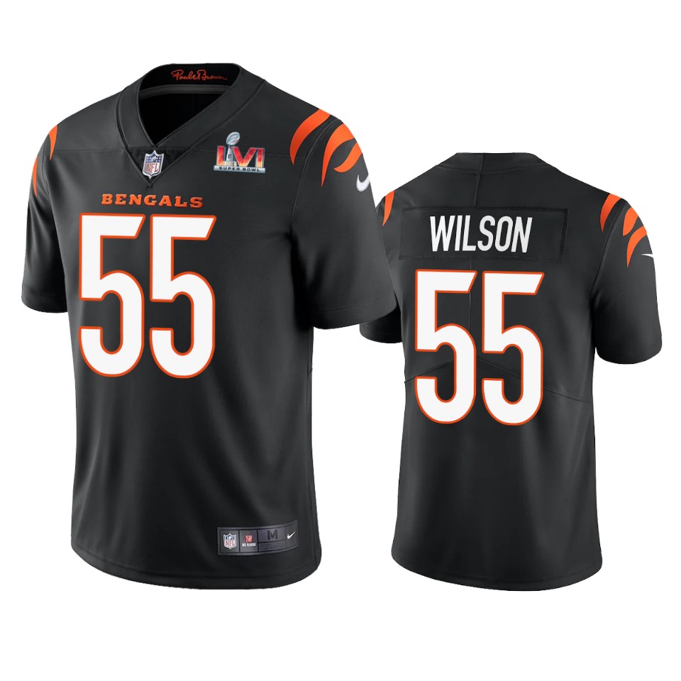 men's cincinnati bengals logan wilson black super bowl lvi limited jersey