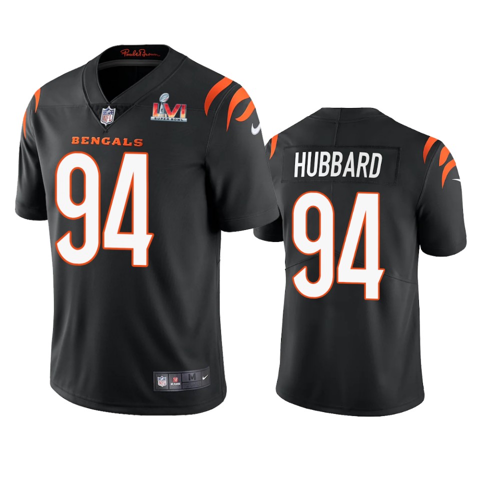 men's cincinnati bengals sam hubbard black super bowl lvi limited jersey