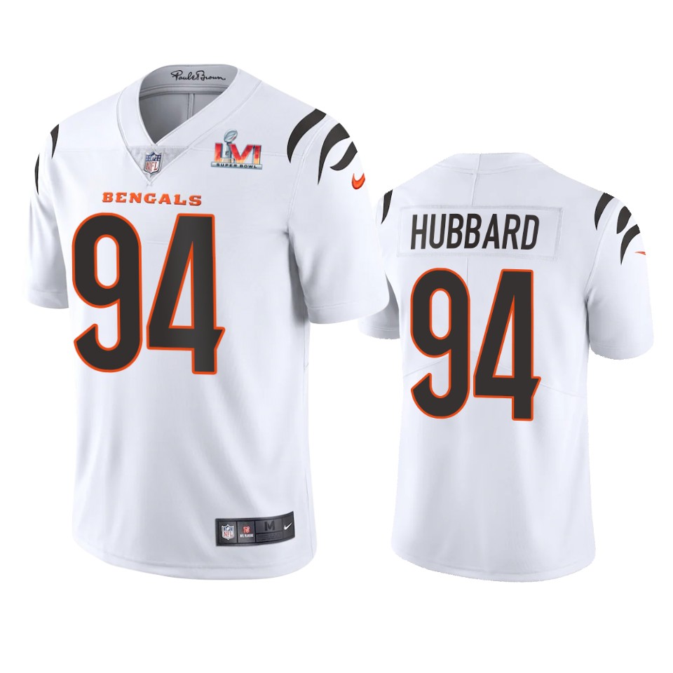 men's cincinnati bengals sam hubbard white super bowl lvi limited jersey