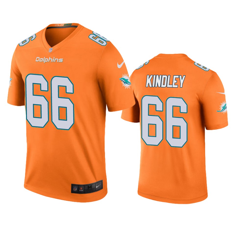 men's color rush legend dolphins solomon kindley orange jersey