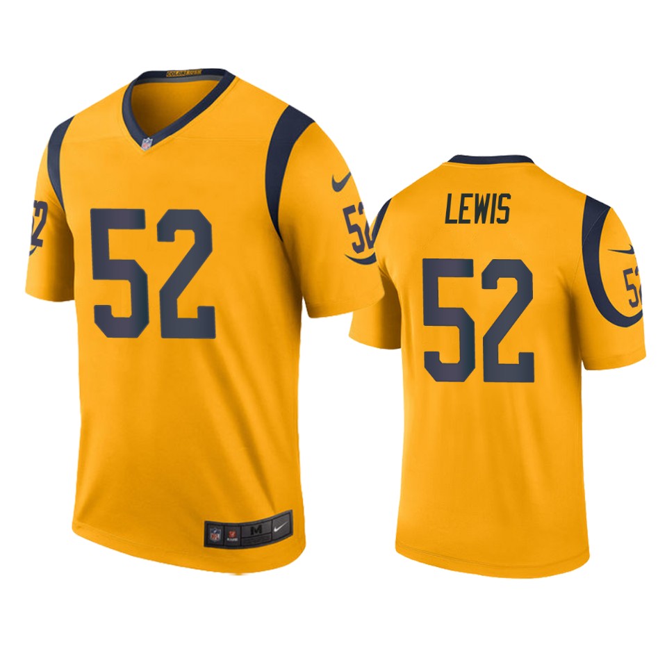 men's color rush legend rams terrell lewis gold jersey