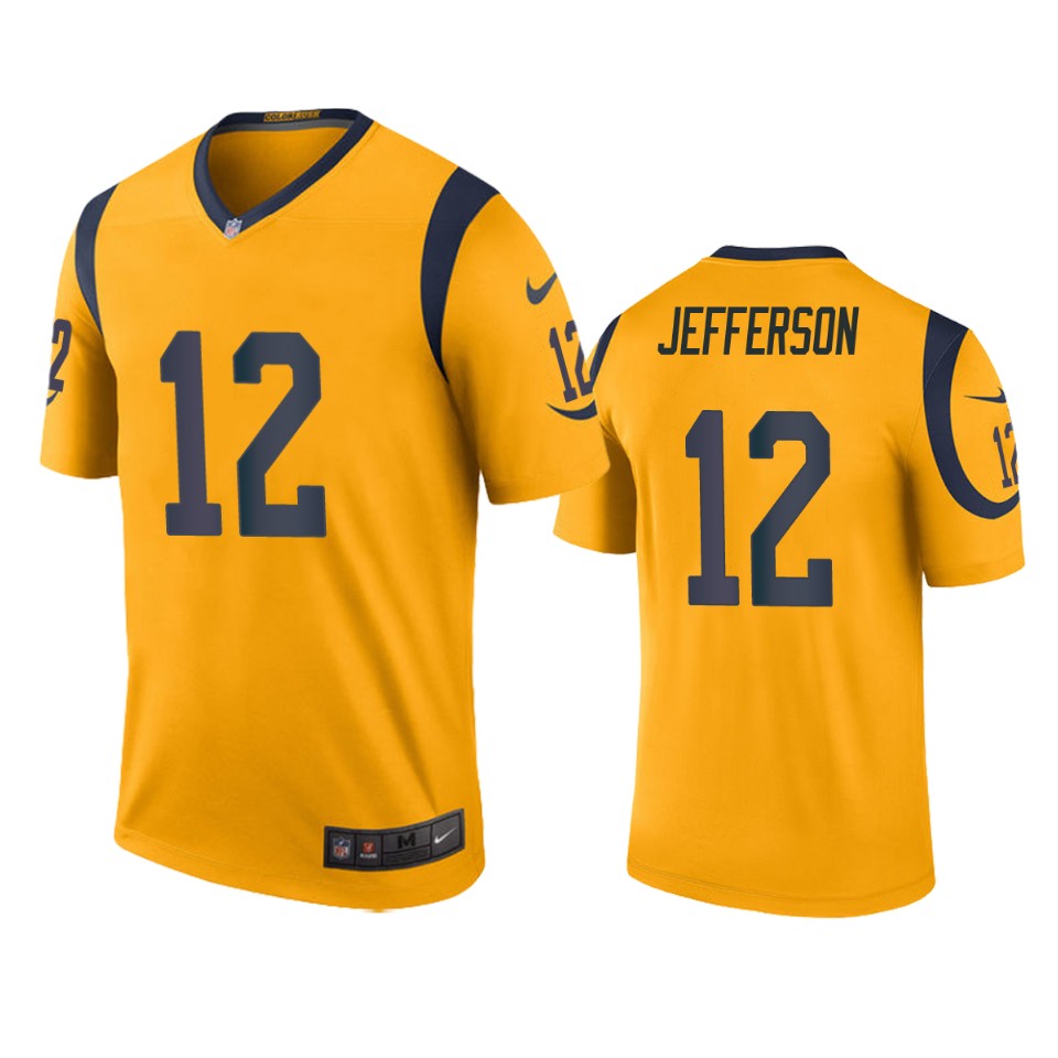 men's color rush legend rams van jefferson gold jersey