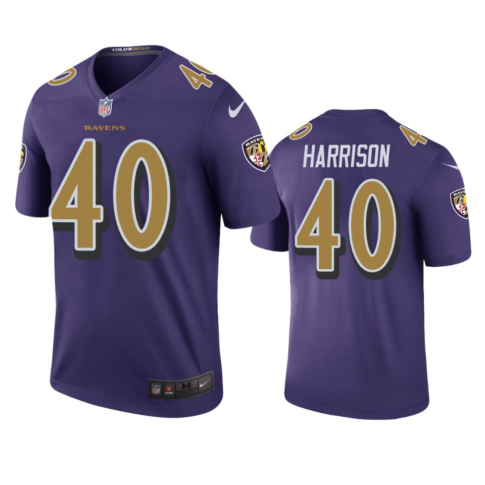 men's color rush legend ravens malik harrison purple jersey