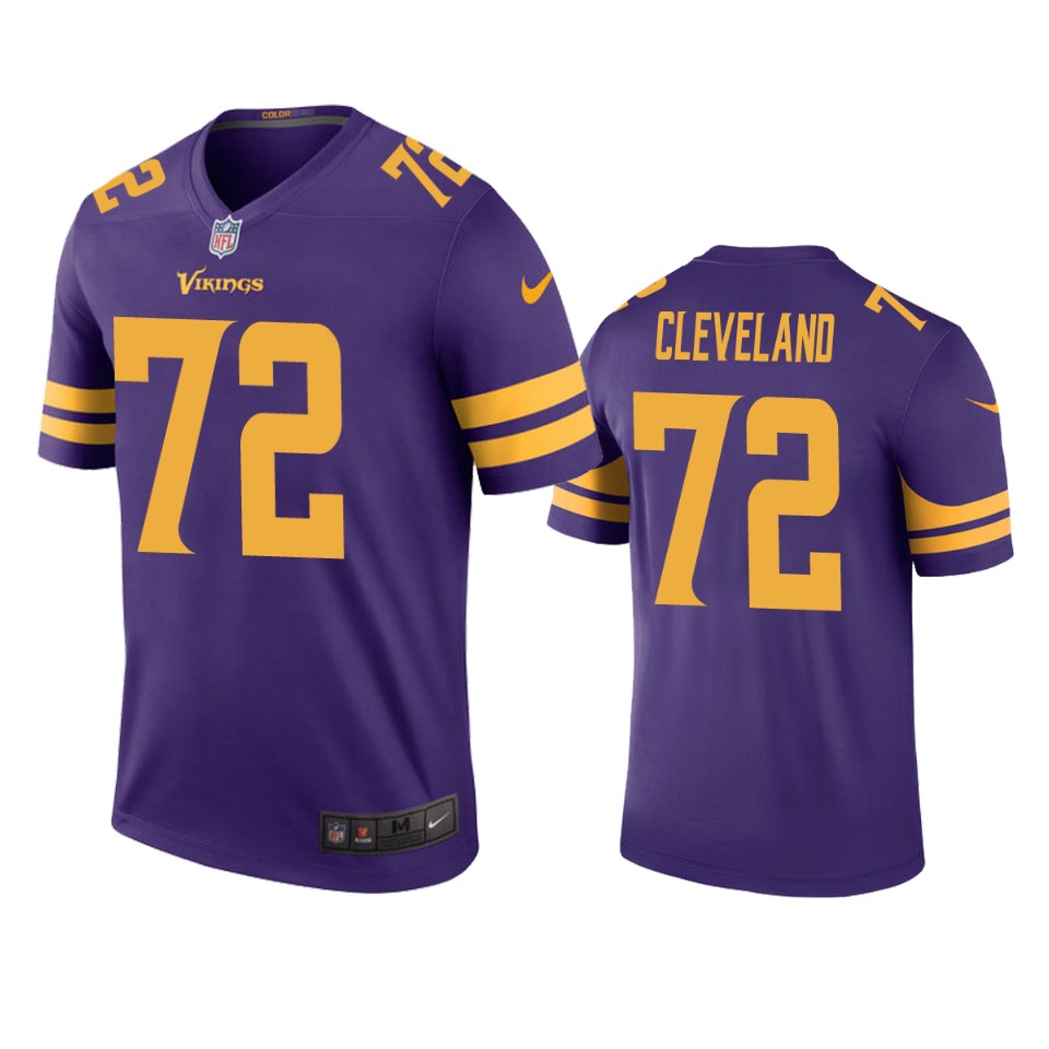 men's color rush legend vikings ezra cleveland purple jersey