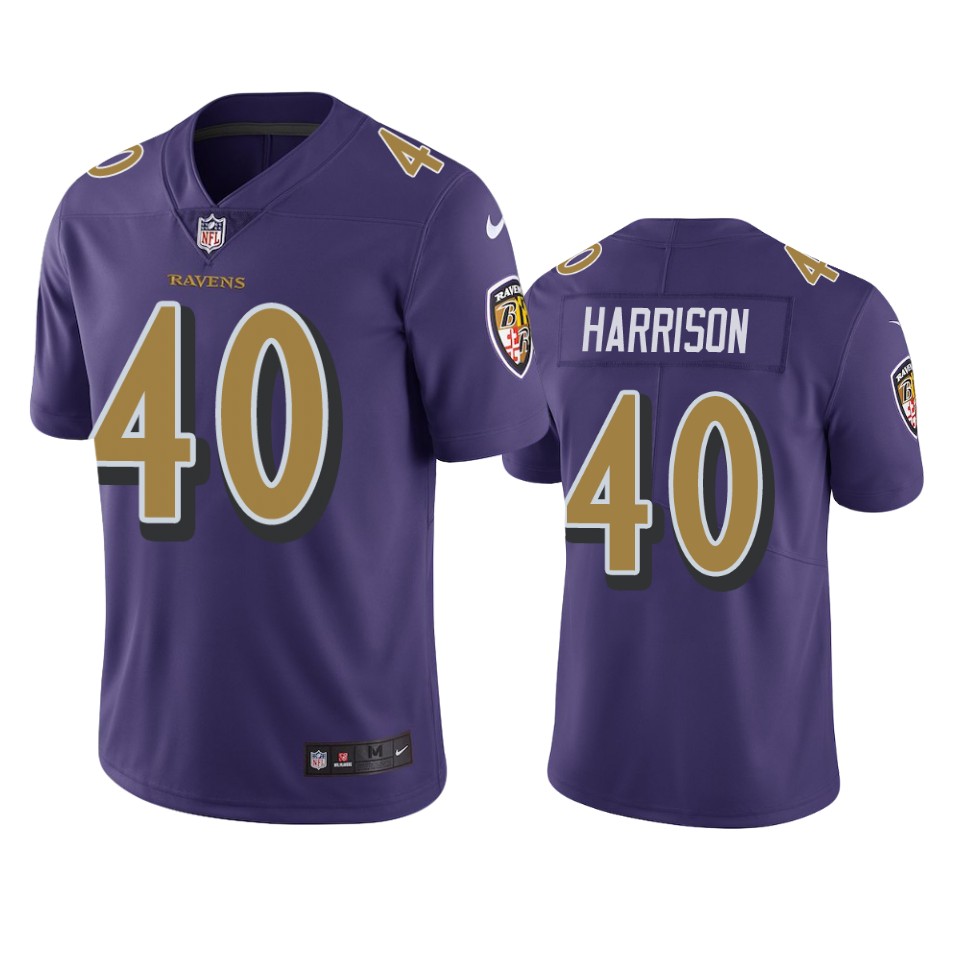 men's color rush limited malik harrison ravens purple jersey