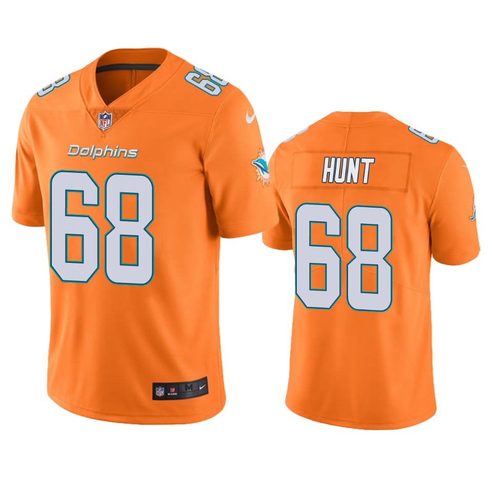 men's color rush limited robert hunt dolphins orange jersey