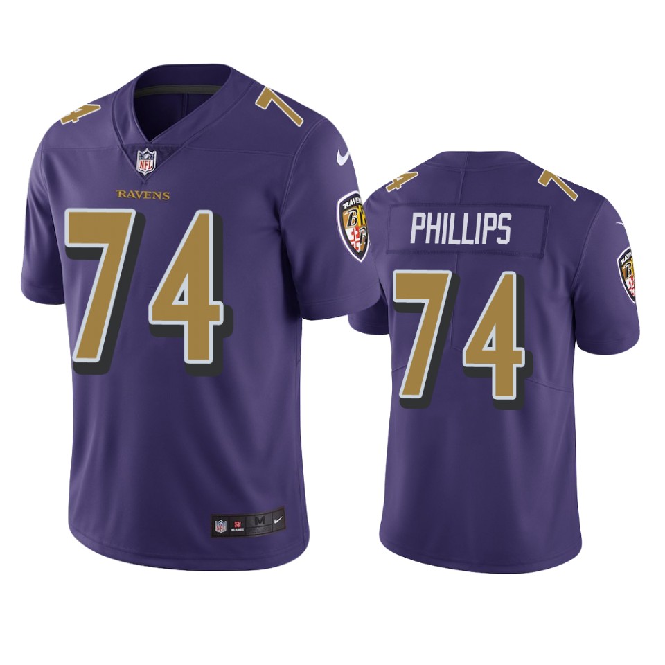 men's color rush limited tyre phillips ravens purple jersey