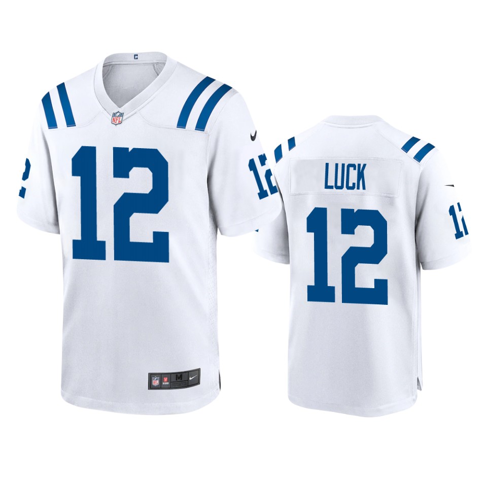 men's colts andrew luck white 2020 game jersey