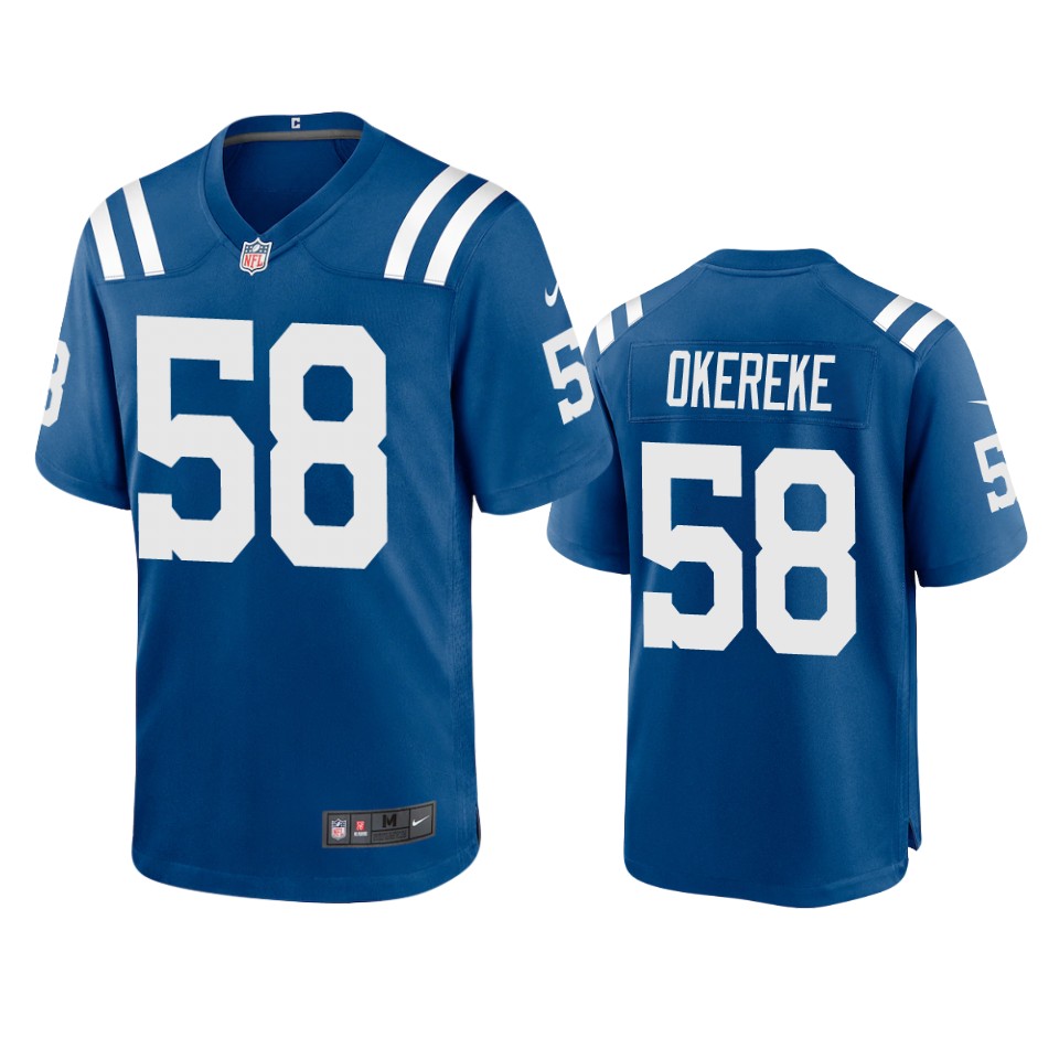 men's colts bobby okereke royal 2020 game jersey