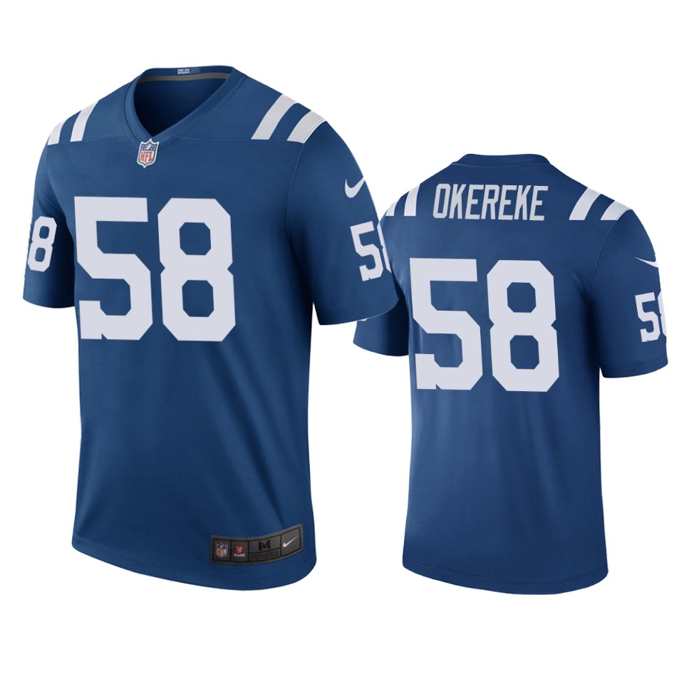 men's colts bobby okereke royal color rush legend jersey