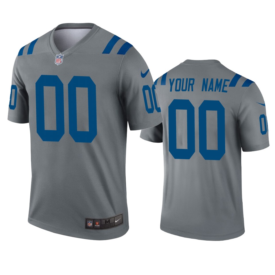 men's colts custom gray inverted legend jersey