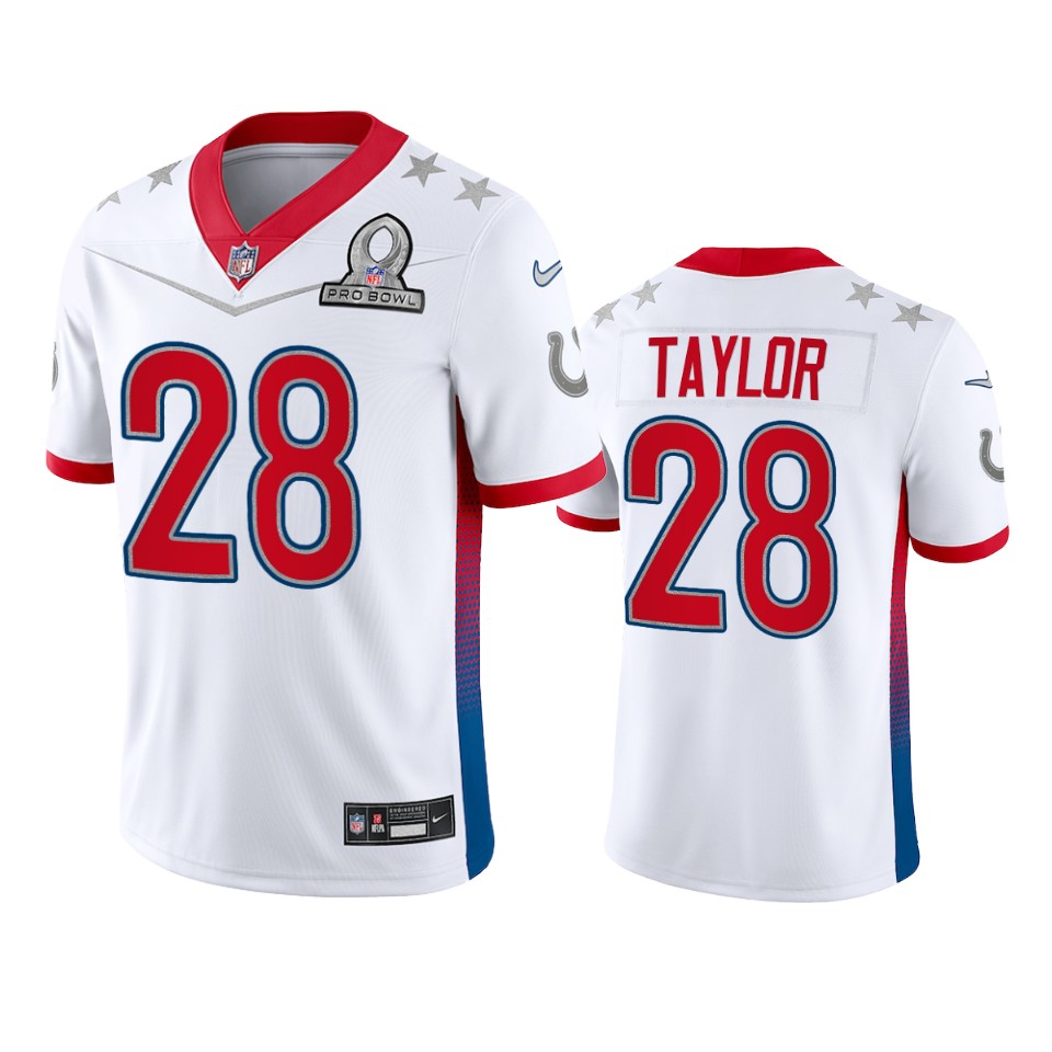 men's colts jonathan taylor white game 2022 afc pro bowl jersey