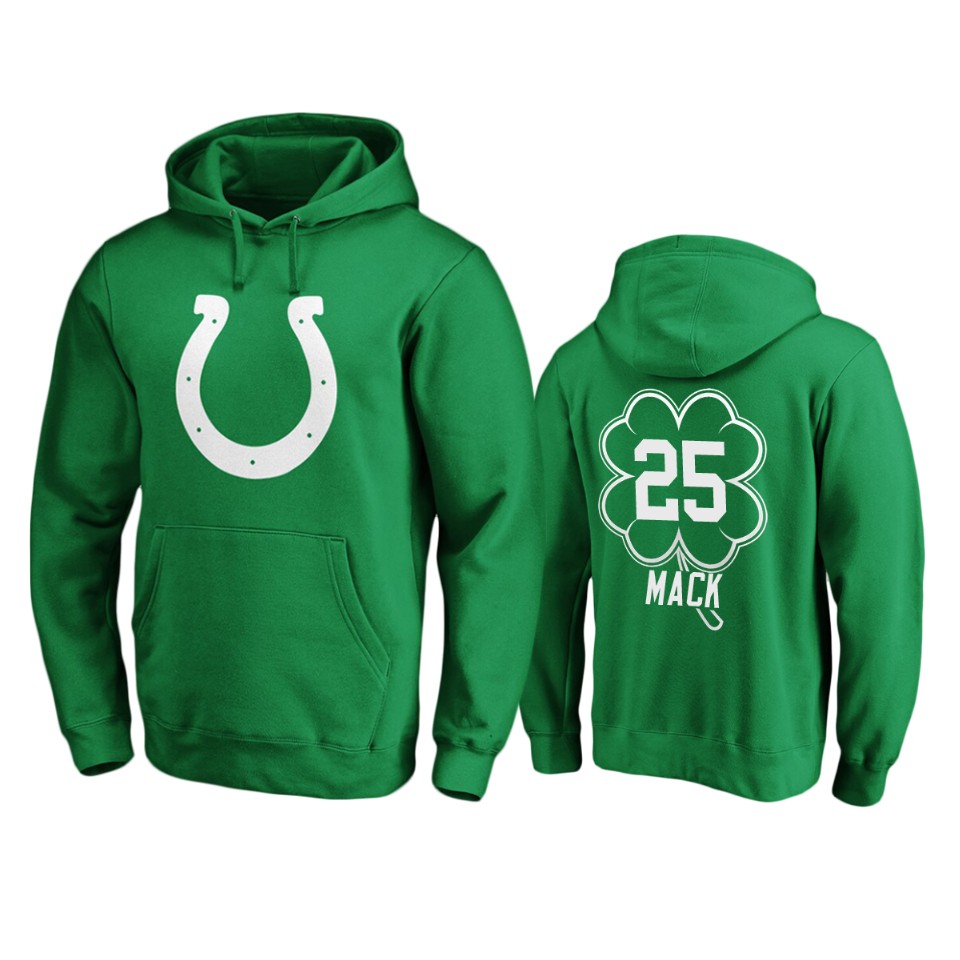men's colts marlon mack green st. patrick's day white logo hoodie