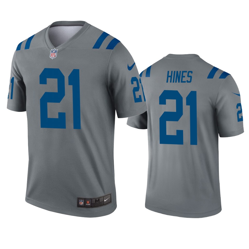men's colts nyheim hines gray inverted legend jersey