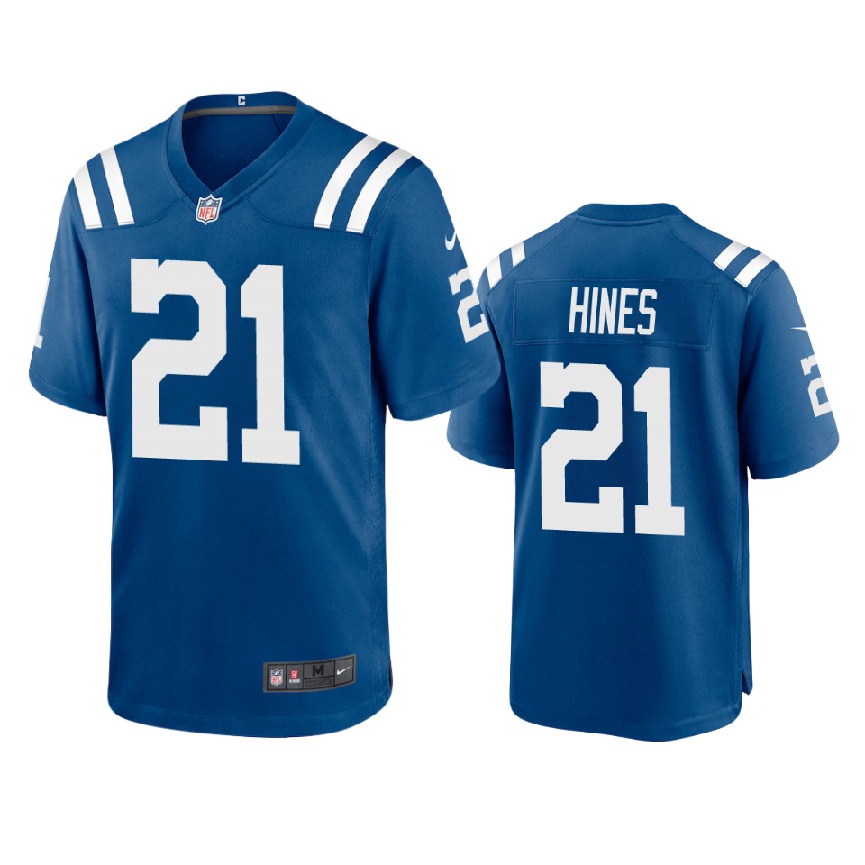 men's colts nyheim hines royal 2020 game jersey