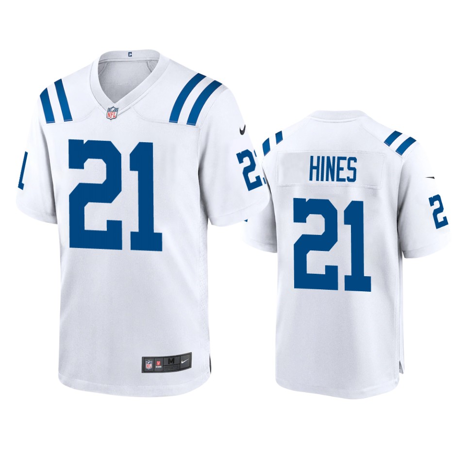men's colts nyheim hines white 2020 game jersey