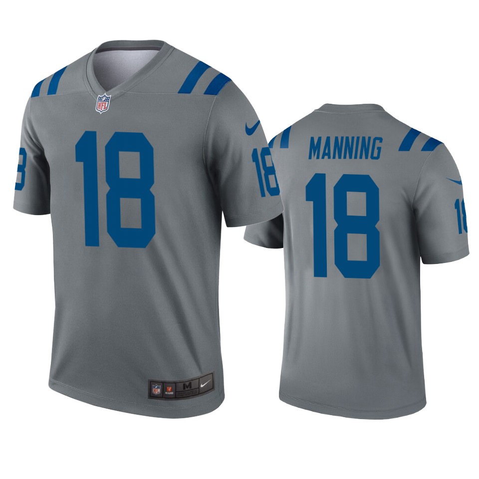men's colts peyton manning gray inverted legend jersey