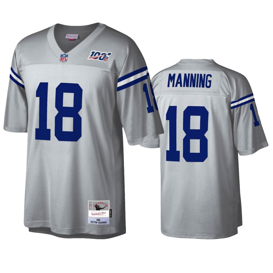 men's colts peyton manning platinum legacy nfl 100 jersey