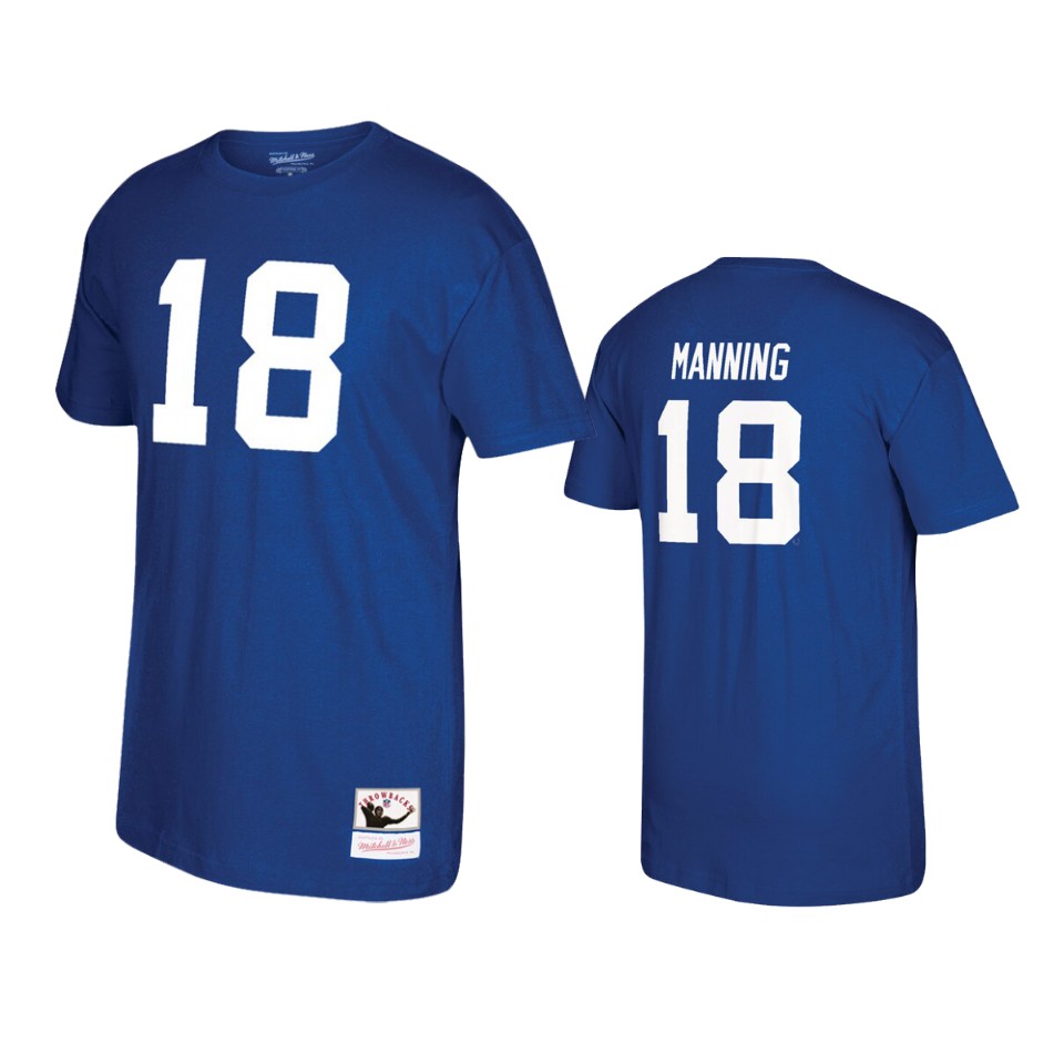 men's colts peyton manning royal retired player t shirt