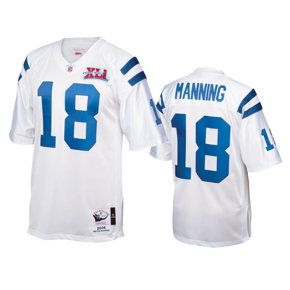 men's colts peyton manning white 2006 authentic jersey