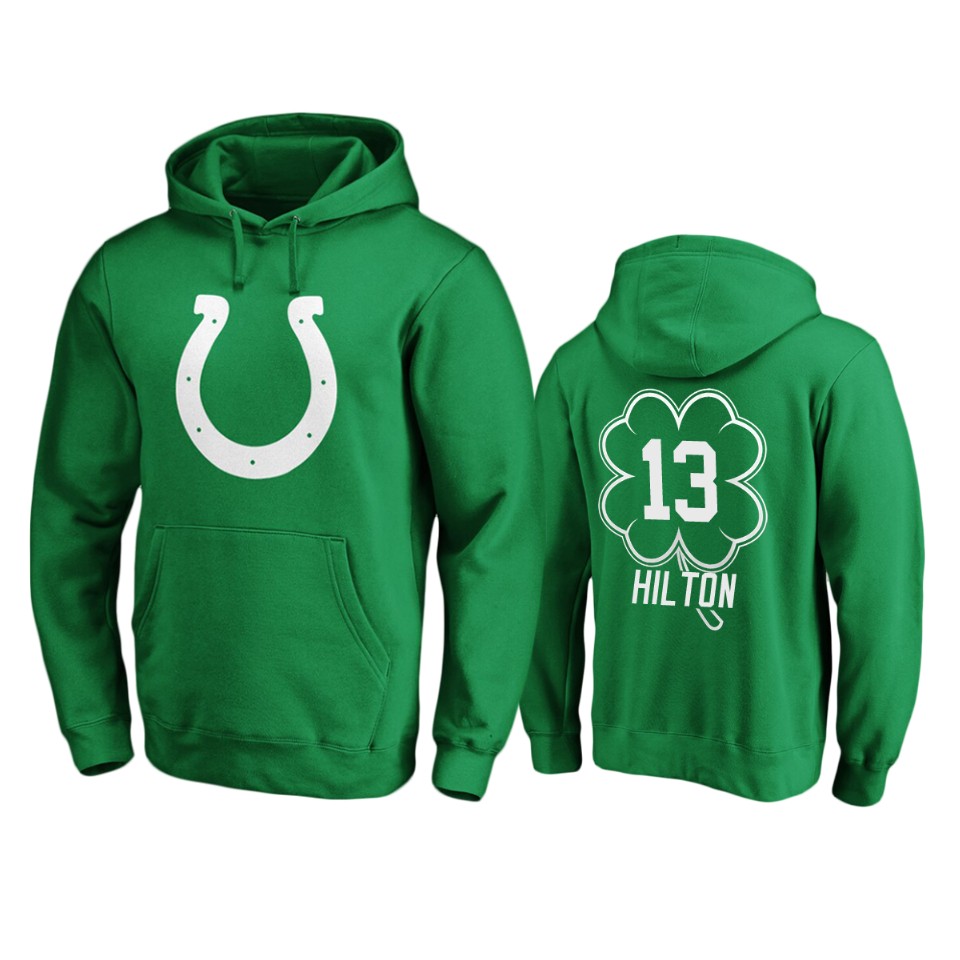 men's colts t.y. hilton green st. patrick's day white logo hoodie