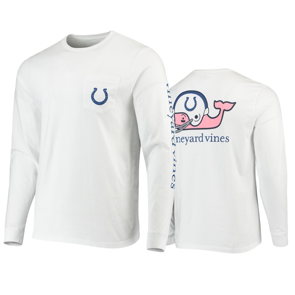 men's colts white whale helmet long sleeve t shirt