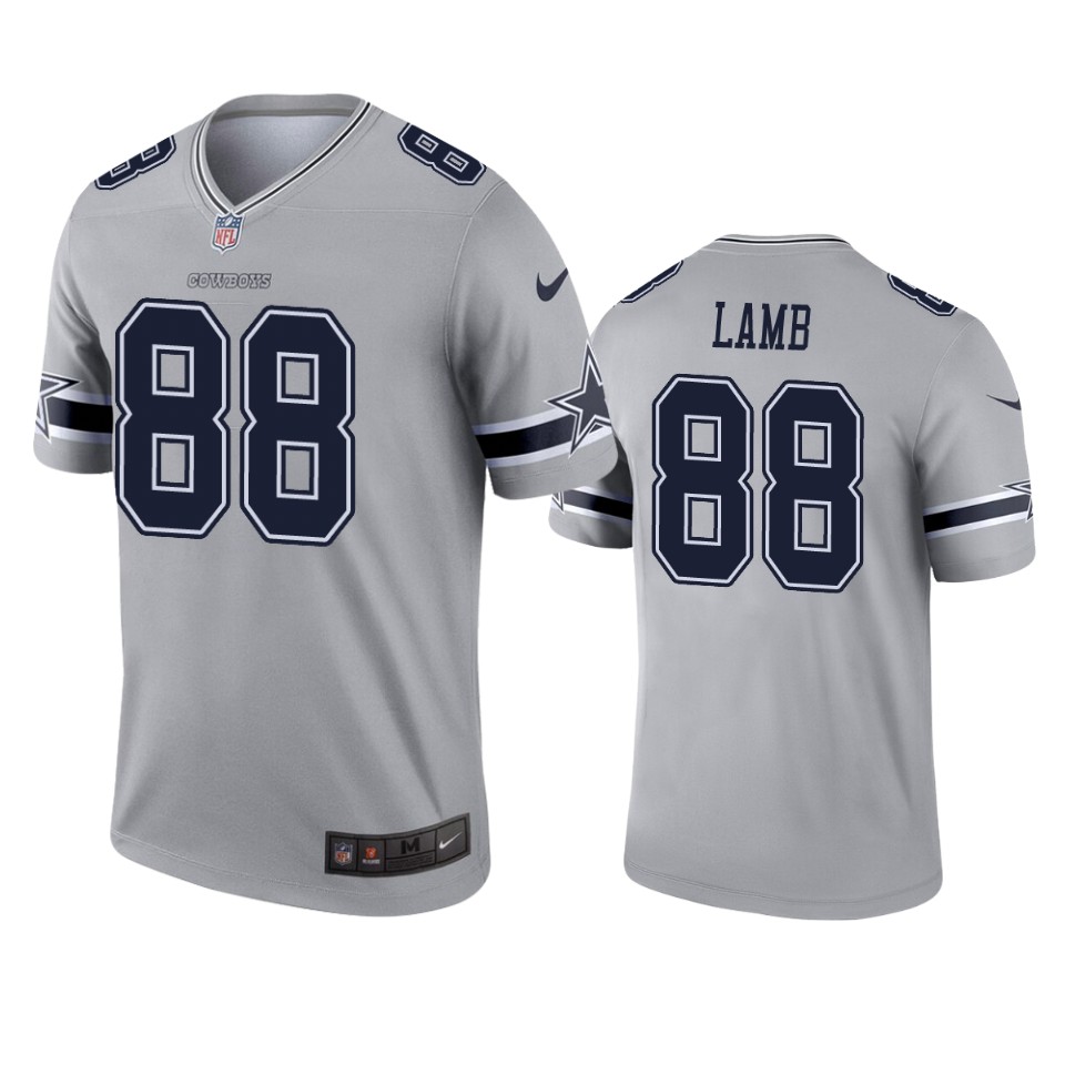 men's cowboys ceedee lamb gray inverted legend jersey