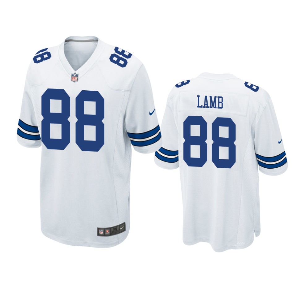 men's cowboys ceedee lamb white game jersey