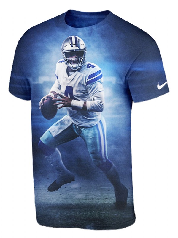 men's cowboys dak prescott 3d printed black player graphic t shirt