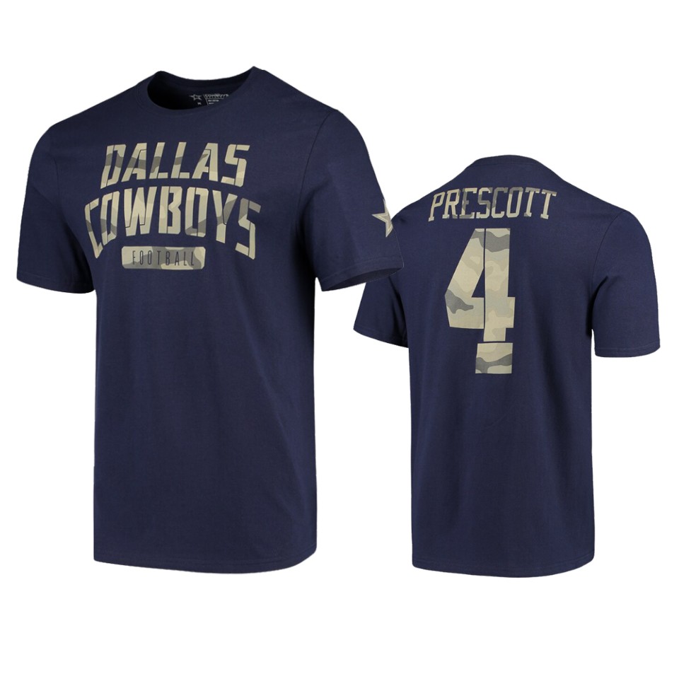 men's cowboys dak prescott navy camo t shirt