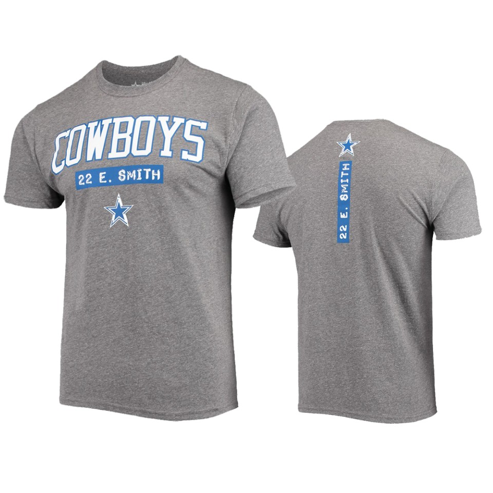 men's cowboys emmitt smith heathered gray akron player t shirt