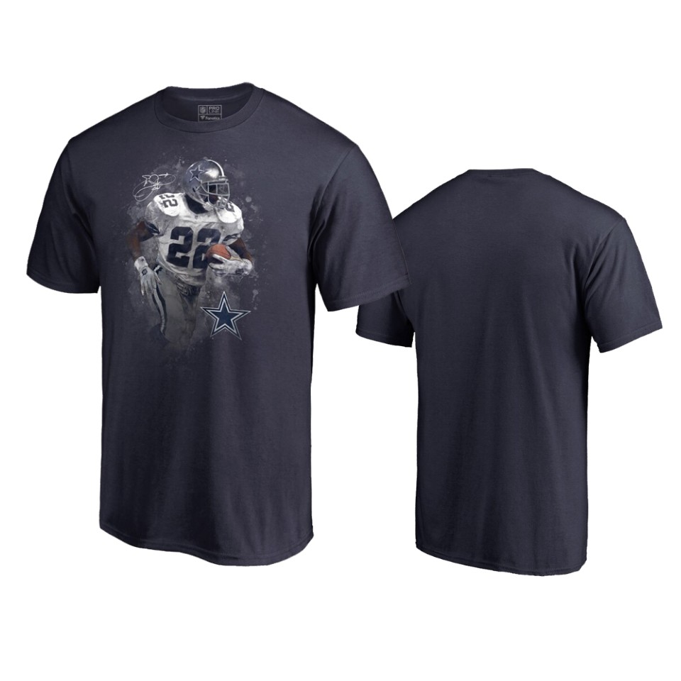 men's cowboys emmitt smith navy illustration t shirt