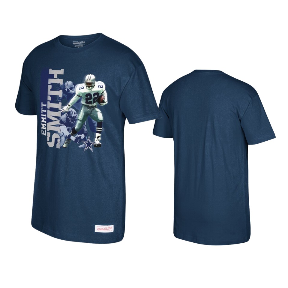 men's cowboys emmitt smith navy photo real traditional t shirt