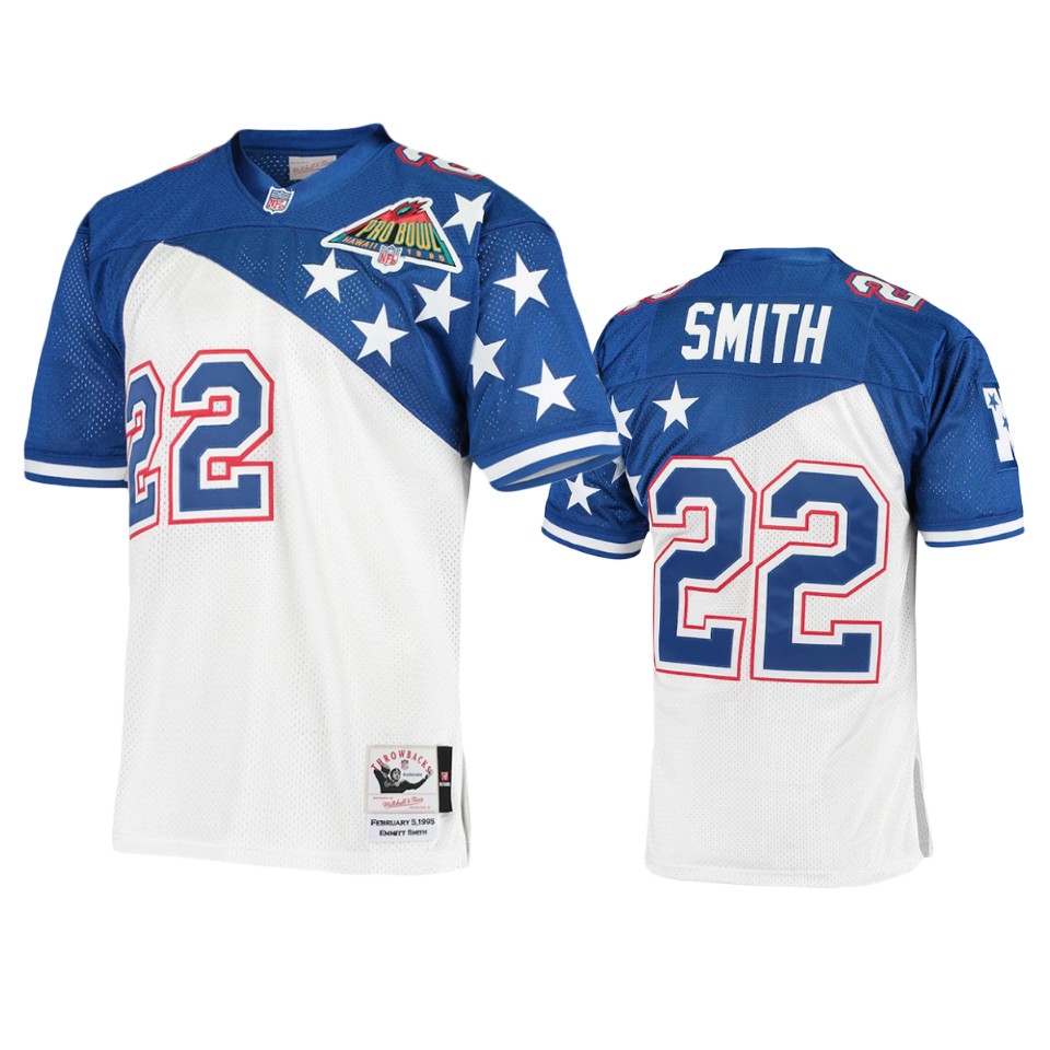 men's cowboys emmitt smith white blue 1994 pro bowl jersey